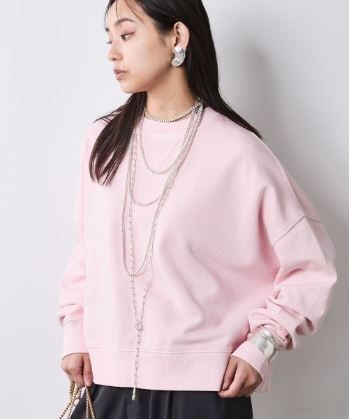 CHIC STYLE(シックスタイル)の「ワイドシルエットクルーネックスウェット<大きいサイズ有>シックスタイル(スウェット・レディース・ライトピンク/スミクロ/アイボリー・M/5L/4L/3L/LL/L)」の10枚目の写真