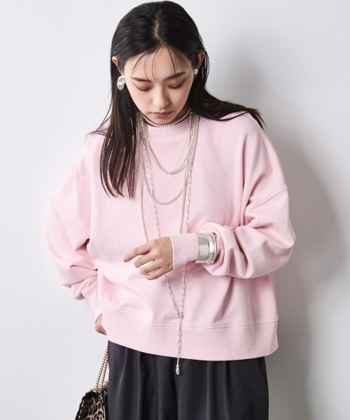CHIC STYLE(シックスタイル)の「ワイドシルエットクルーネックスウェット<大きいサイズ有>シックスタイル(スウェット・レディース・ライトピンク/スミクロ/アイボリー・M/5L/4L/3L/LL/L)」の11枚目の写真