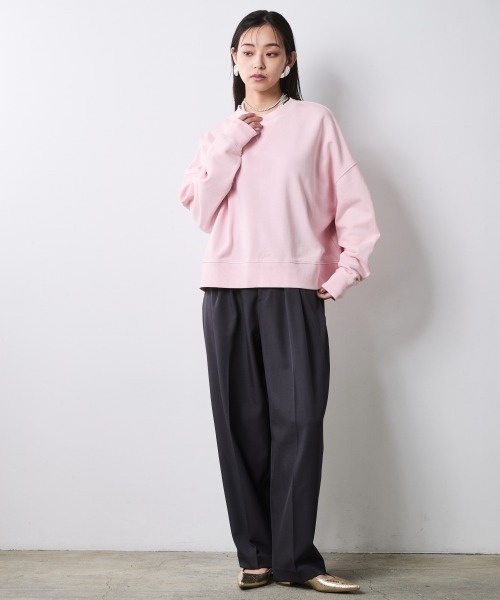 CHIC STYLE(シックスタイル)の「ワイドシルエットクルーネックスウェット<大きいサイズ有>シックスタイル(スウェット・レディース・ライトピンク/スミクロ/アイボリー・M/5L/4L/3L/LL/L)」の19枚目の写真