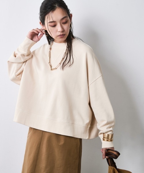 CHIC STYLE(シックスタイル)の「ワイドシルエットクルーネックスウェット<大きいサイズ有>シックスタイル(スウェット・レディース・ライトピンク/スミクロ/アイボリー・M/5L/4L/3L/LL/L)」の16枚目の写真