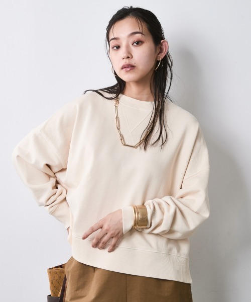 CHIC STYLE(シックスタイル)の「ワイドシルエットクルーネックスウェット<大きいサイズ有>シックスタイル(スウェット・レディース・ライトピンク/スミクロ/アイボリー・M/5L/4L/3L/LL/L)」の18枚目の写真