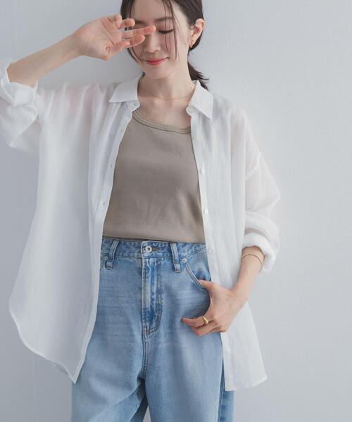 URBAN RESEARCH DOORS(アーバンリサーチドアーズ)の「ラミー混ルーズシャツ(シャツ/ブラウス・レディース・ライトブルー/チャコールグレー/イエロー/オフホワイト・FREE)」の1枚目の写真