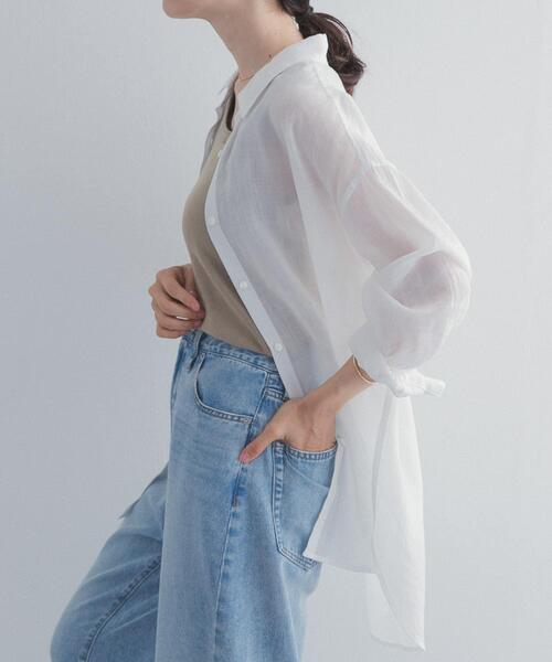 URBAN RESEARCH DOORS(アーバンリサーチドアーズ)の「ラミー混ルーズシャツ(シャツ/ブラウス・レディース・ライトブルー/チャコールグレー/イエロー/オフホワイト・FREE)」の9枚目の写真
