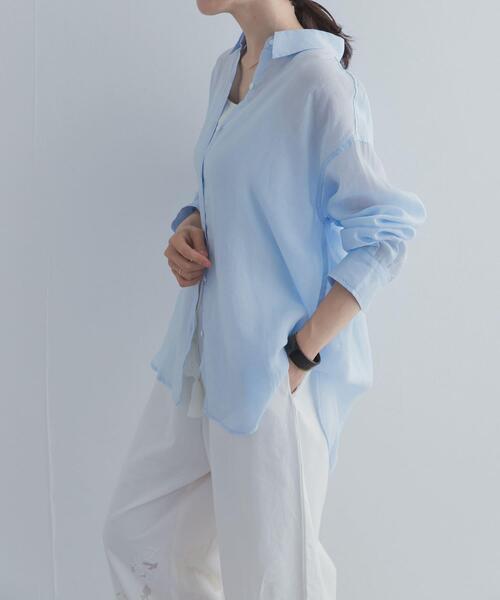 URBAN RESEARCH DOORS(アーバンリサーチドアーズ)の「ラミー混ルーズシャツ(シャツ/ブラウス・レディース・ライトブルー/チャコールグレー/イエロー/オフホワイト・FREE)」の17枚目の写真