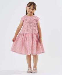 Lycee mine | 【どちらが前でもOK】花柄ティアードワンピース【子供服】【キッズ】【女の子】(シャツワンピース)