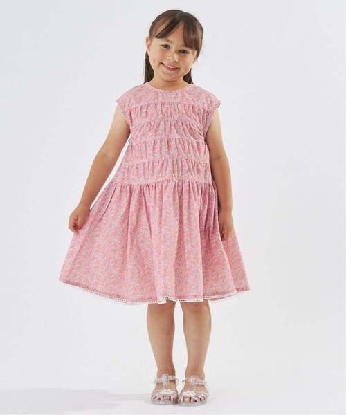 どちらが前でもOK】花柄ティアードワンピース【子供服】【キッズ