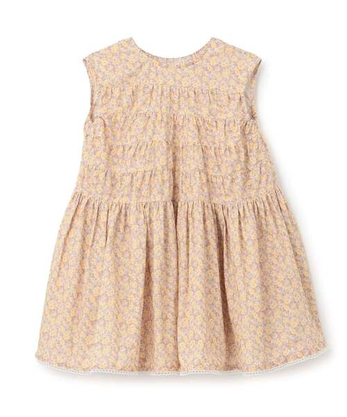 Lycee mine(リセマイン)の「【どちらが前でもOK】花柄ティアードワンピース【子供服】【キッズ】【女の子】(シャツワンピース・キッズ・ライトオレンジ系/クリーム/ピンク・110cm/100cm/90cm/140cm/130cm/120cm)」の17枚目の写真