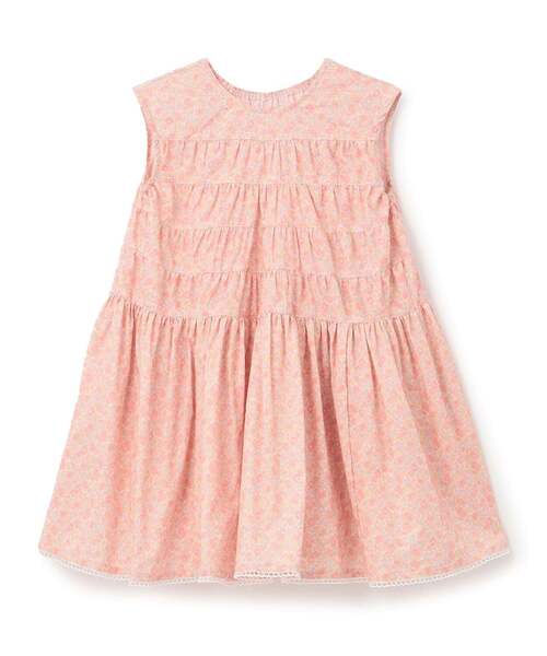 Lycee mine(リセマイン)の「【どちらが前でもOK】花柄ティアードワンピース【子供服】【キッズ】【女の子】(シャツワンピース・キッズ・ライトオレンジ系/クリーム/ピンク・110cm/100cm/90cm/140cm/130cm/120cm)」の18枚目の写真
