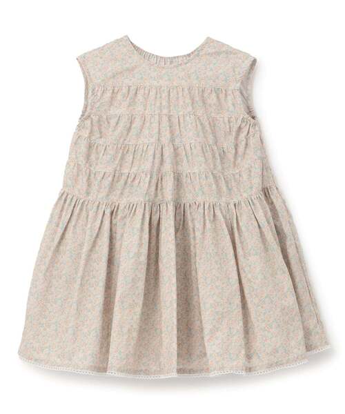 Lycee mine(リセマイン)の「【どちらが前でもOK】花柄ティアードワンピース【子供服】【キッズ】【女の子】(シャツワンピース・キッズ・ライトオレンジ系/クリーム/ピンク・110cm/100cm/90cm/140cm/130cm/120cm)」の19枚目の写真