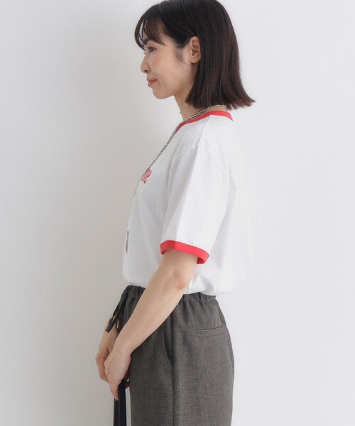 HONEYSUCKLE ROSE(ハニーサックルローズ)の「HONEYSUCKLE ROSE(ハニーサックルローズ)アニマルリンガーTシャツ(Tシャツ/カットソー・レディース・グリーン系その他2/チャコール/レッド系2・05/04)」の15枚目の写真