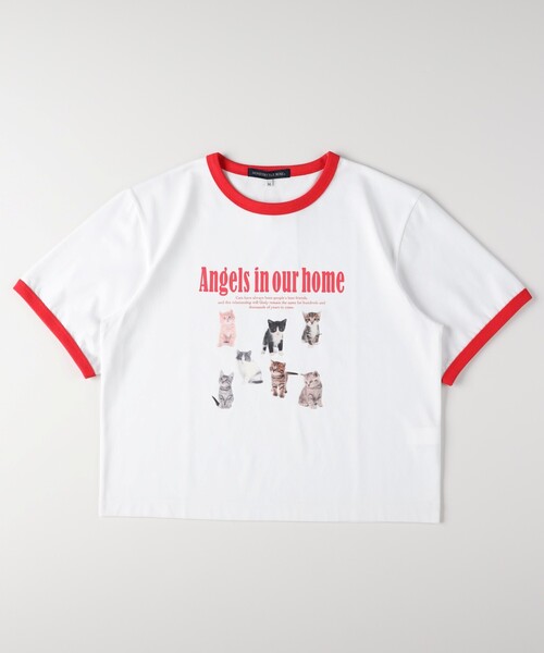 HONEYSUCKLE ROSE(ハニーサックルローズ)の「HONEYSUCKLE ROSE(ハニーサックルローズ)アニマルリンガーTシャツ(Tシャツ/カットソー・レディース・グリーン系その他2/チャコール/レッド系2・05/04)」の12枚目の写真