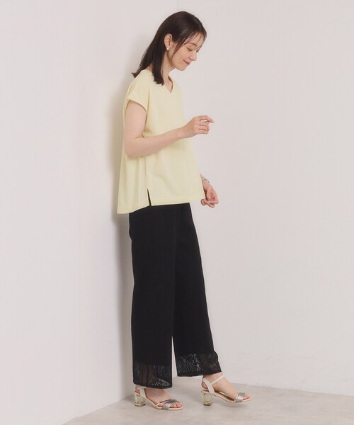 ITS'DEMO(イッツデモ)の「フラワーレースパンツ(その他パンツ・レディース・ブラック/アイボリー・00)」の9枚目の写真