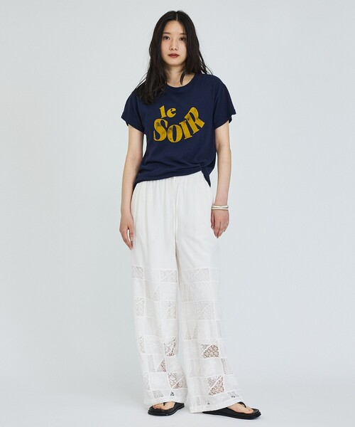 abahouse mavie(アバハウスマヴィ)の「【セットアップ対応】刺繍レースワイドパンツ(その他パンツ・レディース・ホワイト/ブラック・フリー)」の3枚目の写真
