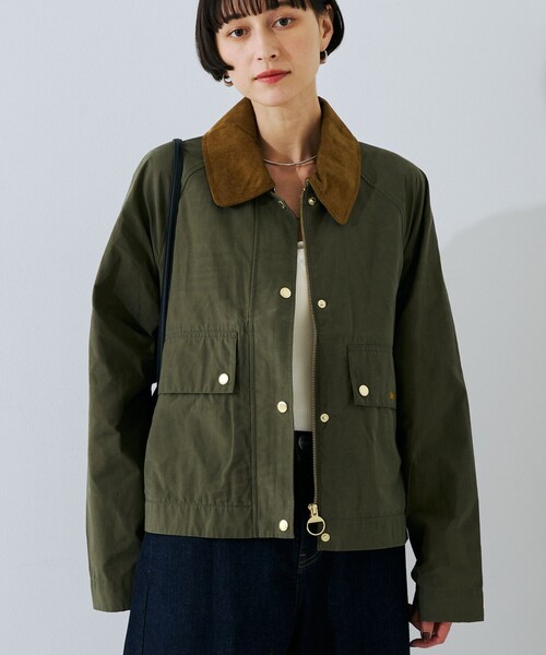 Barbour(バブアー)の「【Barbour/バブアー】 シャワープルーフショート丈ジャケット / ブルゾン / MEDLAND SHOWERPROOFJK(ブルゾン・レディース・アイボリー/カーキ・フリー)」の1枚目の写真
