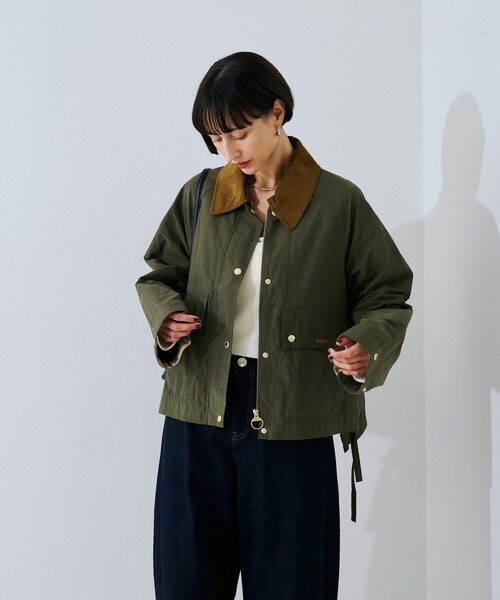 Barbour(バブアー)の「【Barbour/バブアー】 シャワープルーフショート丈ジャケット / ブルゾン / MEDLAND SHOWERPROOFJK(ブルゾン・レディース・アイボリー/カーキ・フリー)」の4枚目の写真