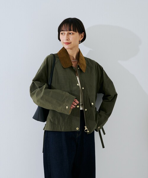 Barbour(バブアー)の「【Barbour/バブアー】 シャワープルーフショート丈ジャケット / ブルゾン / MEDLAND SHOWERPROOFJK(ブルゾン・レディース・アイボリー/カーキ・フリー)」の5枚目の写真
