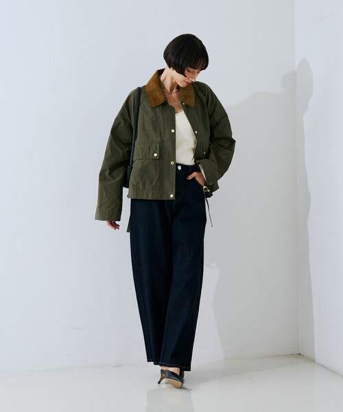Barbour(バブアー)の「【Barbour/バブアー】 シャワープルーフショート丈ジャケット / ブルゾン / MEDLAND SHOWERPROOFJK(ブルゾン・レディース・アイボリー/カーキ・フリー)」の21枚目の写真