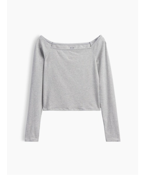 GAP(ギャップ)の「CloseKnit Jersey Gap Logo Off-Shoulder Crop T-Shirt(Tシャツ/カットソー・レディース・グレー/ホワイト/ブラック/ネイビー・XL/L/M/S/XS/XXS)」の14枚目の写真