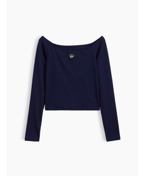 GAP(ギャップ)の「CloseKnit Jersey Gap Logo Off-Shoulder Crop T-Shirt(Tシャツ/カットソー・レディース・グレー/ホワイト/ブラック/ネイビー・XL/L/M/S/XS/XXS)」の15枚目の写真