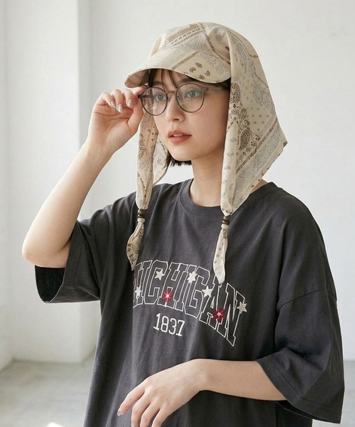 CRB（シーアールビー）の「柄サンシェードキャップ（キャップ・レディース・アイボリー/ブラウン/マルチ・F）」の6枚目の写真