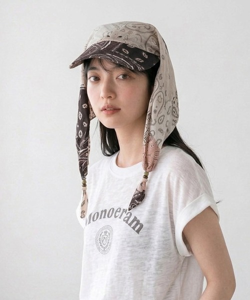 CRB（シーアールビー）の「柄サンシェードキャップ（キャップ・レディース・アイボリー/ブラウン/マルチ・F）」の21枚目の写真