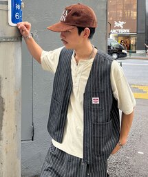 ストライプデニムベスト