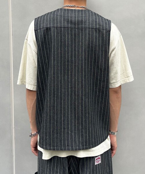 CIAOPANIC(チャオパニック)の「ストライプデニムベスト(ベスト・メンズ・インディゴブルー/ブラック・MEDIUM/LARGE)」の17枚目の写真