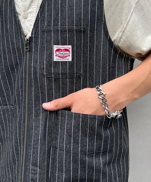 CIAOPANIC(チャオパニック)の「ストライプデニムベスト(ベスト・メンズ・インディゴブルー/ブラック・MEDIUM/LARGE)」の19枚目の写真