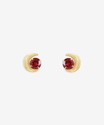K10 イエローゴールド ガーネット ムーン ピアス ESTELLE/エステール WEB限定