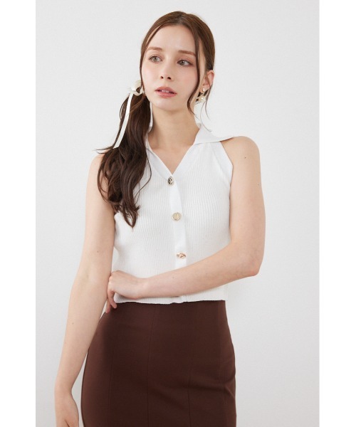 rienda(リエンダ)の「アメスリリブニットトップス 夏服 サマーニット 秋服(ニット/セーター・レディース・ホワイト/ブラック/ベージュ・FREE)」の13枚目の写真