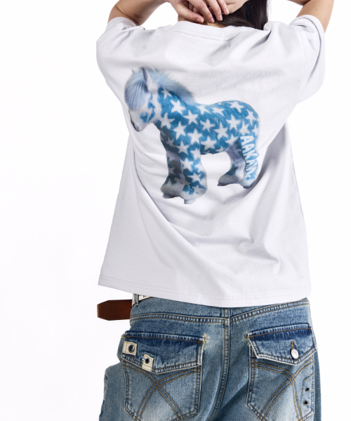 AAKAM(アーカム)の「AKM Horse Half Top (Blue)(Tシャツ/カットソー・レディース・その他・1/2/3)」の10枚目の写真