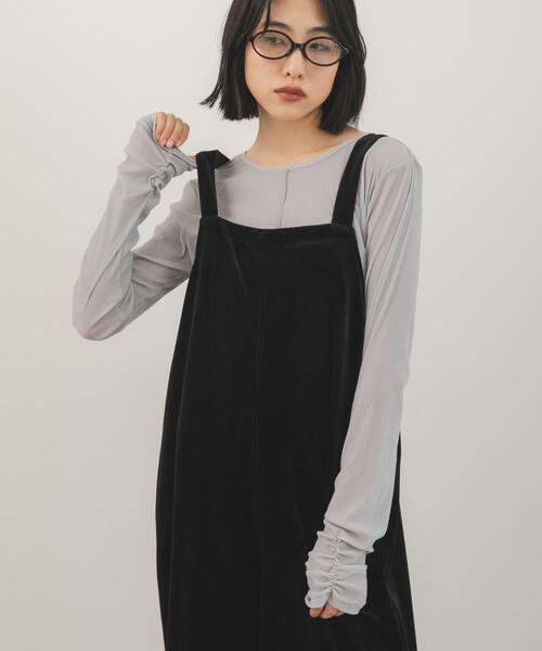 KBF（ケイビーエフ）の「ベロアサロペット（その他パンツ・レディース・ブラック/ブルー系その他/ブラック系その他・ONE）」の4枚目の写真