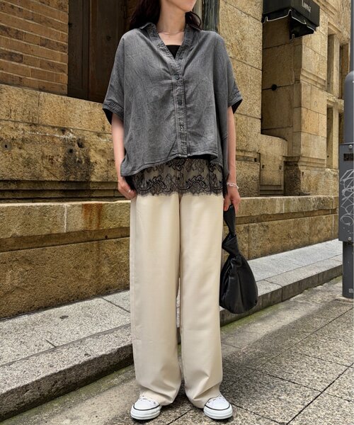 Jena espace merveilleux（ジェナ　エスパスメルヴェイユ）の「【高身長】サイド切替イージーパンツ（その他パンツ・レディース・アイボリー/ライトグレー/チャコールグレー・FREE）」の4枚目の写真