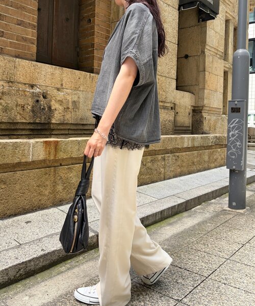 Jena espace merveilleux（ジェナ　エスパスメルヴェイユ）の「【高身長】サイド切替イージーパンツ（その他パンツ・レディース・アイボリー/ライトグレー/チャコールグレー・FREE）」の5枚目の写真