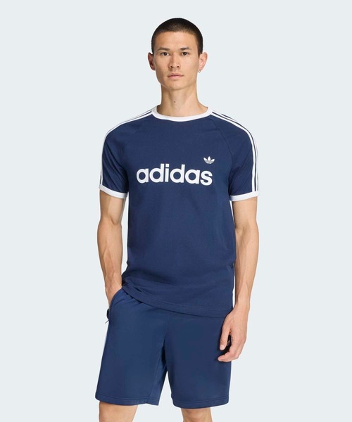 adidas(アディダス)の「スリーストライプス スリム リンガー Tシャツ / アディダスオリジナルス adidas Originals(Tシャツ/カットソー・メンズ・ブルー・XX-SMALL/XX-LARGE/X-SMALL/X-LARGE/SMALL/MEDIUM/LARGE/3XL)」の3枚目の写真