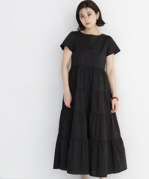 NATURAL BEAUTY BASIC（ナチュラルビューティーベーシック）の「ティアードワンピース（ワンピース・レディース・ベージュ/ブラック/ブルー・SMALL/MEDIUM）」の2枚目の写真