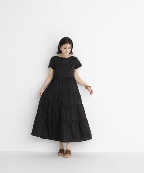 NATURAL BEAUTY BASIC（ナチュラルビューティーベーシック）の「ティアードワンピース（ワンピース・レディース・ベージュ/ブラック/ブルー・SMALL/MEDIUM）」の7枚目の写真