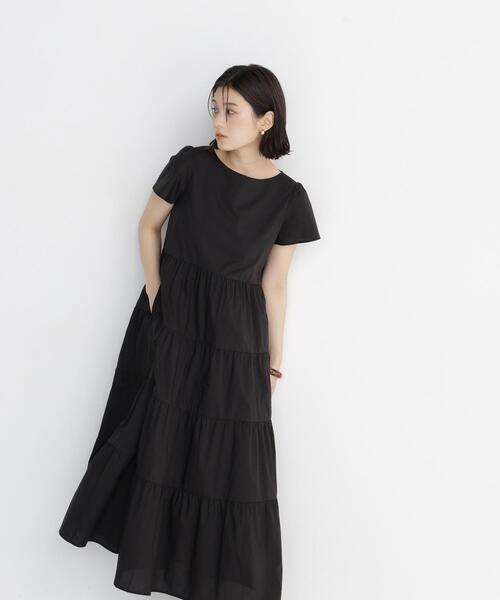 NATURAL BEAUTY BASIC（ナチュラルビューティーベーシック）の「ティアードワンピース（ワンピース・レディース・ベージュ/ブラック/ブルー・SMALL/MEDIUM）」の8枚目の写真