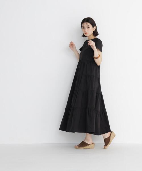 NATURAL BEAUTY BASIC（ナチュラルビューティーベーシック）の「ティアードワンピース（ワンピース・レディース・ベージュ/ブラック/ブルー・SMALL/MEDIUM）」の9枚目の写真