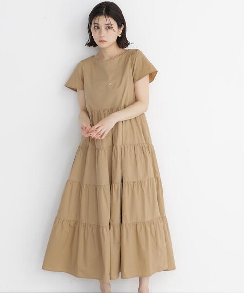 NATURAL BEAUTY BASIC（ナチュラルビューティーベーシック）の「ティアードワンピース（ワンピース・レディース・ベージュ/ブラック/ブルー・SMALL/MEDIUM）」の17枚目の写真