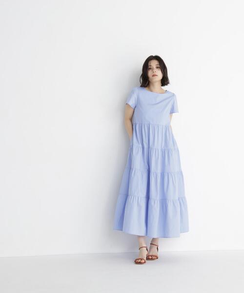 NATURAL BEAUTY BASIC（ナチュラルビューティーベーシック）の「ティアードワンピース（ワンピース・レディース・ベージュ/ブラック/ブルー・SMALL/MEDIUM）」の4枚目の写真