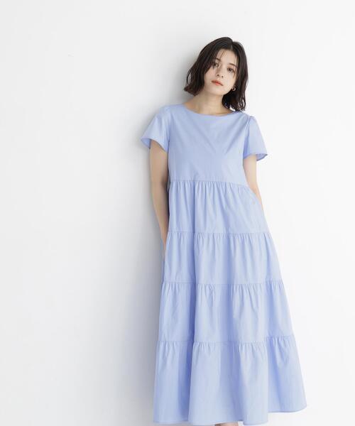 NATURAL BEAUTY BASIC（ナチュラルビューティーベーシック）の「ティアードワンピース（ワンピース・レディース・ベージュ/ブラック/ブルー・SMALL/MEDIUM）」の5枚目の写真