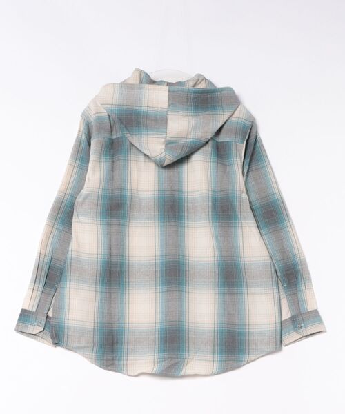 SITRY（シトリー）の「Flannel Check Hoodie Shirt/オーバーサイズ フランネルシャツ ネルチェックシャツ オンブレチェックシャツ フードシャツ フーディー（シャツ/ブラウス・メンズ・ホワイト/ブラック/ネイビー/レッド/サックスブルー/グリーン/マスタード・LL/M/L）」の15枚目の写真