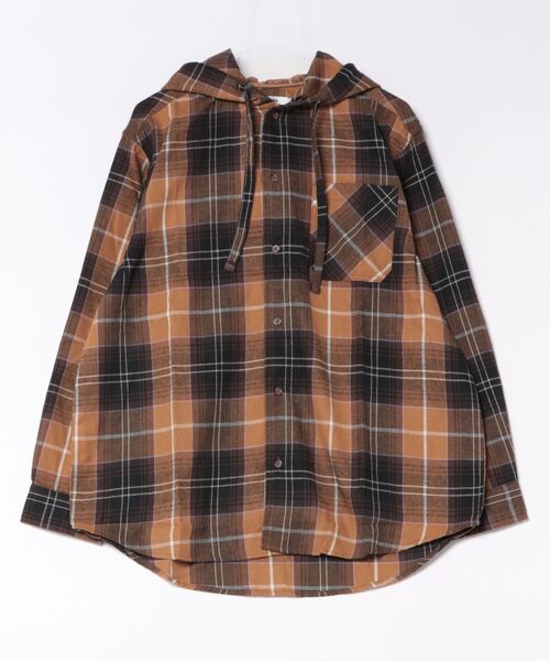 SITRY（シトリー）の「Flannel Check Hoodie Shirt/オーバーサイズ フランネルシャツ ネルチェックシャツ オンブレチェックシャツ フードシャツ フーディー（シャツ/ブラウス・メンズ・ホワイト/ブラック/ネイビー/レッド/サックスブルー/グリーン/マスタード・LL/M/L）」の13枚目の写真