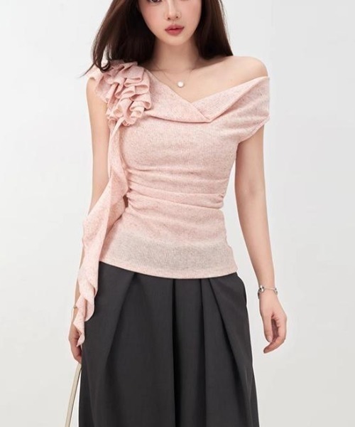 FAVORITO(ファヴォリート)の「オフショルダー半袖トップス(その他トップス・レディース・ベージュ/ピンク・F)」の16枚目の写真