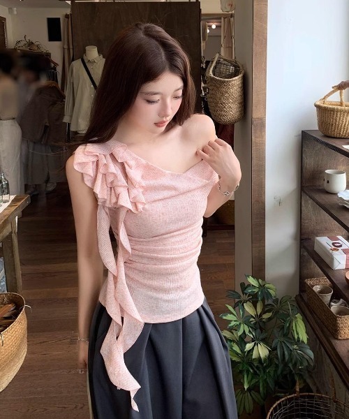 FAVORITO(ファヴォリート)の「オフショルダー半袖トップス(その他トップス・レディース・ベージュ/ピンク・F)」の11枚目の写真
