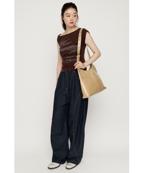 SLY(スライ)の「BARRELLEG DENIM LIKE SW PT バレルレッグデニムライクスウェットパンツ 秋服 冬服(スウェットパンツ・レディース・ブルー/ダークブルー・1/2)」の14枚目の写真