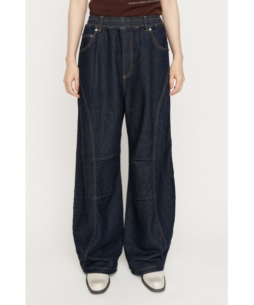 SLY(スライ)の「BARRELLEG DENIM LIKE SW PT バレルレッグデニムライクスウェットパンツ 秋服 冬服(スウェットパンツ・レディース・ブルー/ダークブルー・1/2)」の17枚目の写真