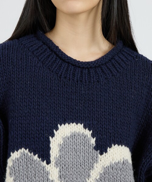 THRIFTY LOOK(スリフティールック)の「【THRIFTY LOOK / スリフティールック】HAND KNIT ROLLNECK SWEATER / ハンドニット ロールネックセーター(ニット/セーター・メンズ・ネイビー/ブラック・フリー)」の8枚目の写真