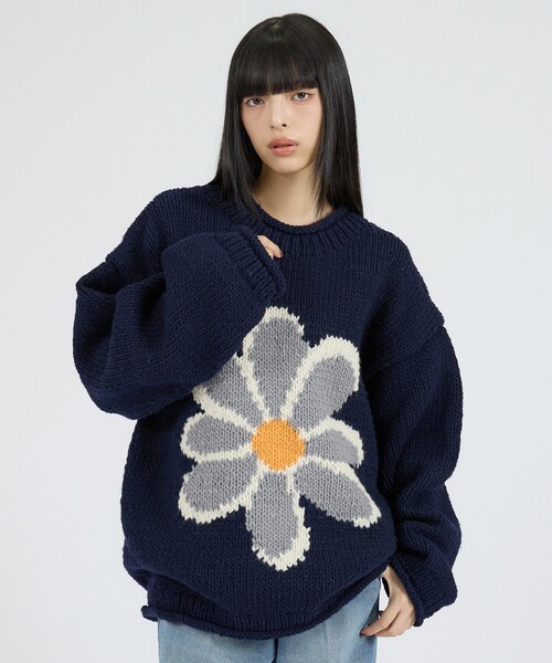 THRIFTY LOOK(スリフティールック)の「【THRIFTY LOOK / スリフティールック】HAND KNIT ROLLNECK SWEATER / ハンドニット ロールネックセーター(ニット/セーター・メンズ・ネイビー/ブラック・フリー)」の3枚目の写真